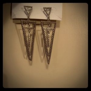 Triangle Sparkly Dangly Earrings